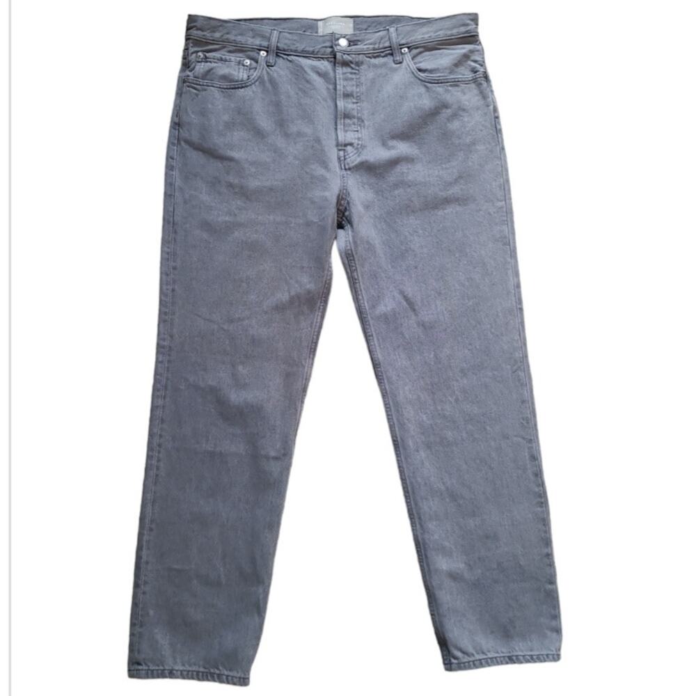 Everlane Relaxed High Rise Straight Jeans Organic Cotton Size 32L Actual 39 Gray